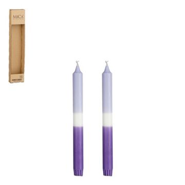 Tafelkerze dip-dye blau 25 cm 2er Set - Mica