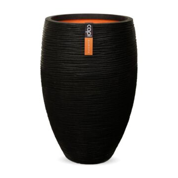 Blumentopf Vase elegant deluxe rib schwarz Ø 50 cm - Capi