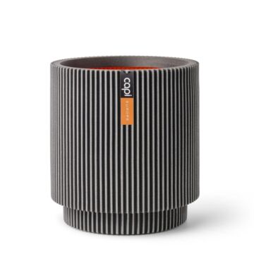 Blumentopf Vase zylinder groove anthrazit Ø 36 cm - Capi