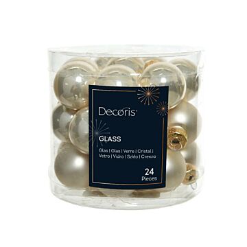 Weihnachtskugel Glas-Emaille Perle Ø 2,5 cm 24er Set - Decoris