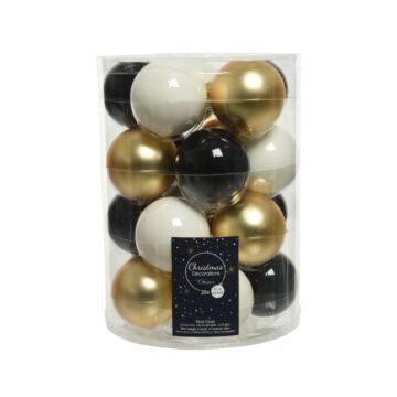 Weihnachtskugel Glas d6cm wollweiß 20St