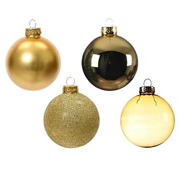 Christbaumkugeln Glas Licht gold Satz von 42 - Decoris