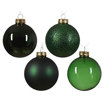 Weihnachtskugeln Glas Tannengrün 42er Set - Decoris