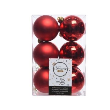 Weihnachtskugeln Plastik Weihnachtsrot 6cm