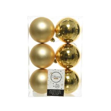 Weihnachtskugeln Plastik  Hell Gold 8cm