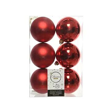 Weihnachtskugeln rot Plastik Ø 8 cm Satz von 6