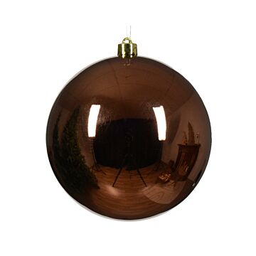 Kerstbal espresso braun Kunststoff Ø 14 cm - Decoris