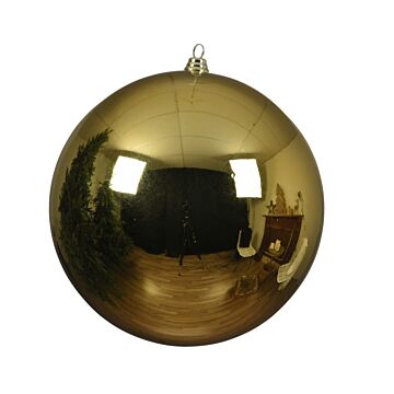 Weihnachtskugel glänzend Kunststoff gold Ø 20 cm - Decoris