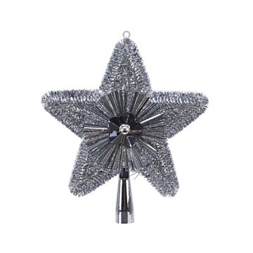Spike Stern glänzend Lametta silber 23 cm - Decoris