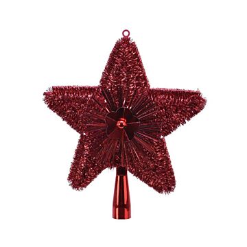 Spike Stern glänzend Lametta Weihnachten rot 23 cm - Decoris