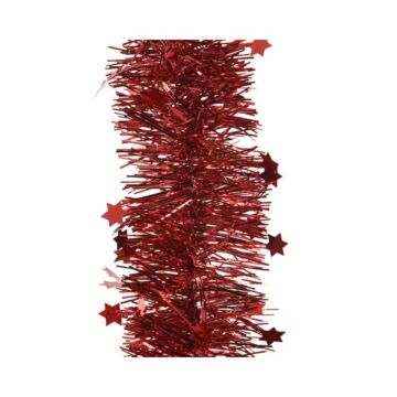 tinsel stargarland glänzend 4ply Weihnachten rot