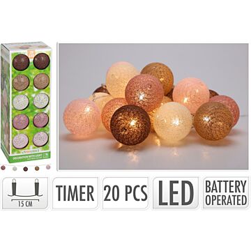 Kugel LED-Leuchten Baumwolle 20 Stück Ø 6 cm 