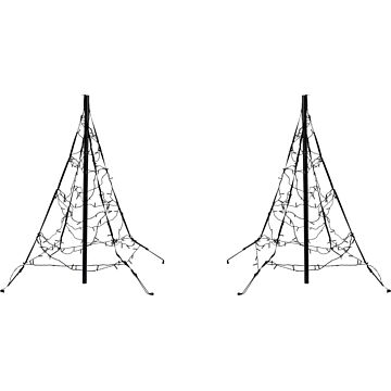 Duo-Fahnenmast-Weihnachtsbäume 120 LED warmweiß 1 Meter 2er-Set – Fairybell