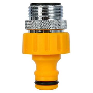 Wasserhahn ¾ Zoll mit Adapter 24 mm Außengewinde - Hozelock
