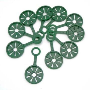 Kunststoff ring für Pflanzenstäben "wigwam" grün Ø11 mm set 10 stück