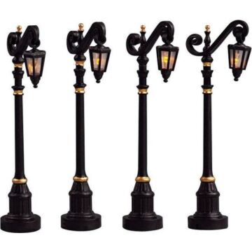 LEMAX COLONIAL STREET LAMP, SATZ VON 4, B/O (4.5V)