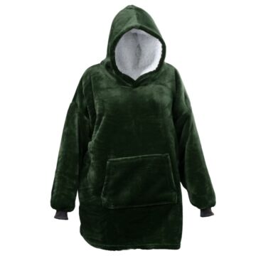 Oversized Hoodie Pullover mit Kapuze dunkelgrün onesize