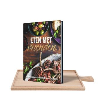 Set Steakbrett aus purem holz + Kochbuch 'Eten met vrienden' NL