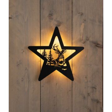 Anhänger Stern mit Rentieren 22LED schwarz - Anna's Collection