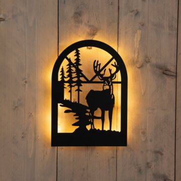 Wandanhänger mit Rentieren 24LED schwarz 30 cm - Anna's Collection
