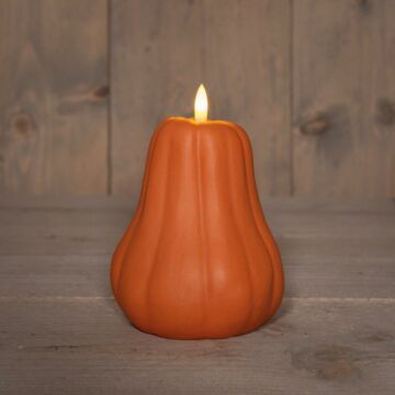 LED Kerze Kürbis 3D Flamme auf Batterie 13 cm - Anna's Collection