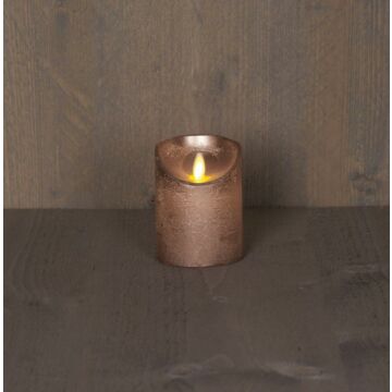 LED-Kerze rustikale bewegliche Flamme bronze 10 cm - Anna's Collection