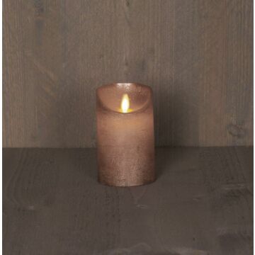LED Kerze rustikal bewegliche Flamme Bronze 12,5 cm - Anna's Collection