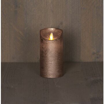 LED Kerze rustikale bewegliche Flamme bronze 15 cm - Anna's Collection