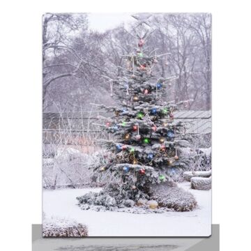 LED-Leinwand Weihnachtsbaum im Schnee 40 cm