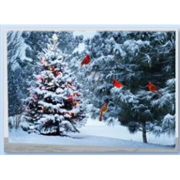 LED-Leinwand Vögel im Baum 40 cm