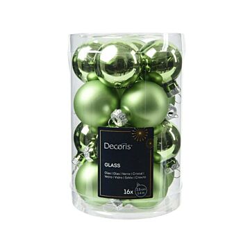 Weihnachtskugeln Glas grüne Tee 3,5 cm Satz von 16 - Decoris