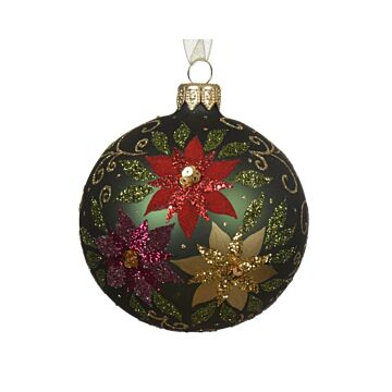 Weihnachtskugel Glas deco dennengrün Ø 8 cm - Decoris