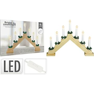 Kerze Brücke Holz 7 Lichter