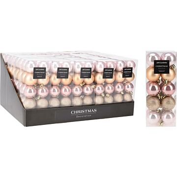 Weihnachtskugel rosa Ø 4 cm Satz mit 20 Stück 