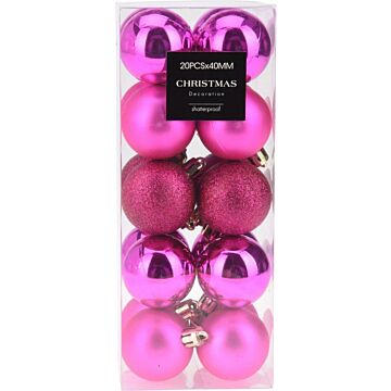 Weihnachtskugel fuchsia Ø 4 cm satz von 20 