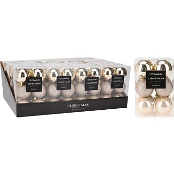 Weihnachtskugel creme Ø 6 cm Satz von 12