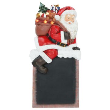 Chalkboard santa led poly 39 cm