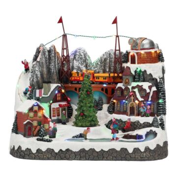 Mountain scene animated led 37,5 cm