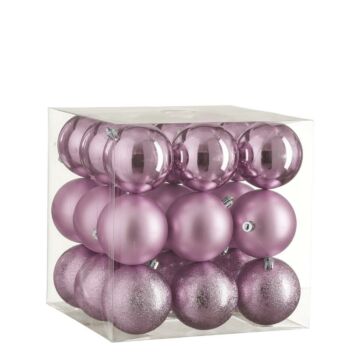 Weihnachtskugel unzerbrechlich violett Ø 8 cm Satz von 27 - House of Seasons