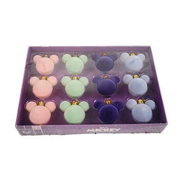 Mini Ear Balls Velvet pastel Satz von 12 - Kurt Adler