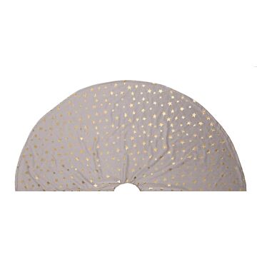 Christbaumdecke Samt mit Sternen 120 cm taupe gold - Anna’s Collection