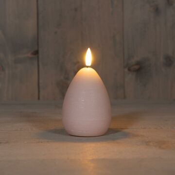 Kerze 3D rustikales Wachs mit Timer rosa 12 cm