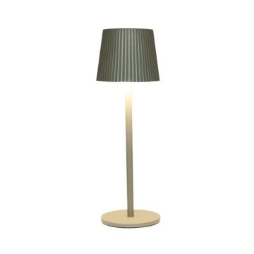 Tischleuchte gerippt warmweiß LED kabellos grün 9 cm