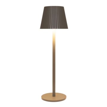 Tischleuchte gerippt warmweiß LED kabellos taupe L 11 cm
