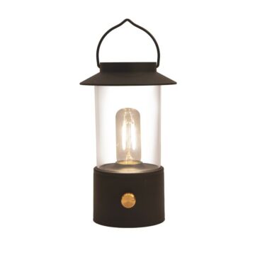 Windlicht warmweiß LED kabellos schwarz L 9 cm