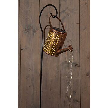Gießkanne solar LED auf Stock braun 10 cm