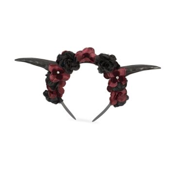 Haarreif Blume/Hörner Schwarz/Rot