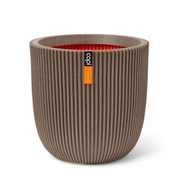 Blumentopf Planter bol groove warm taupe Ø 35 cm - Capi