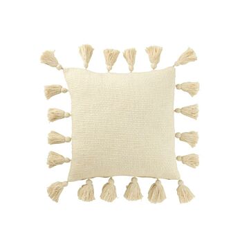 Kissen mit Quasten weiß 45 cm