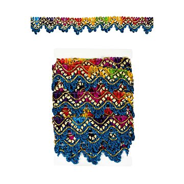 Galonband gewebte Blau + Golddraht